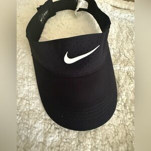 Nike Black Visor Hat with White Logo